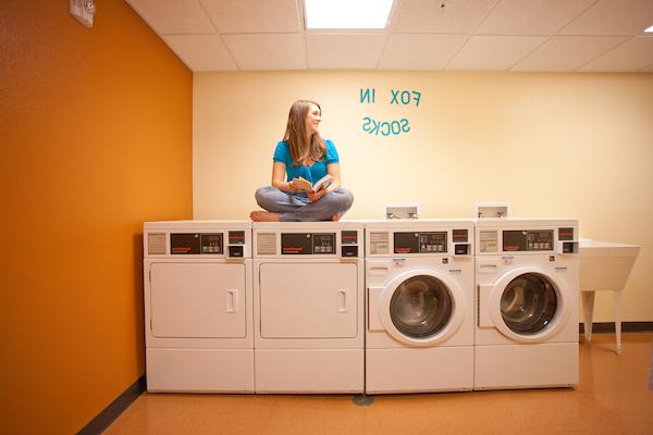 Laundry room in one of the residence halls